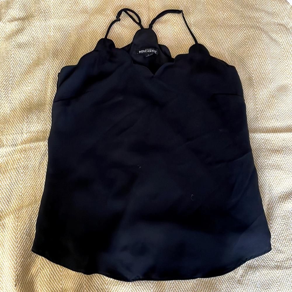J Crew Mercantile Scalloped Cami Silk Tank Top